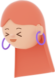 3D People Simple Young Girl with Earring Head 